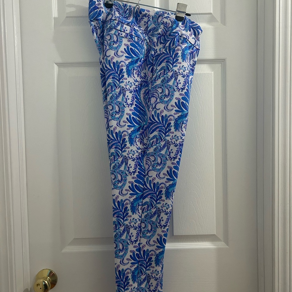 SOLD! Lilly Pulitzer Luxletic BIRD IS THE WORD CORSO PANTS Active Golf - Sz 8